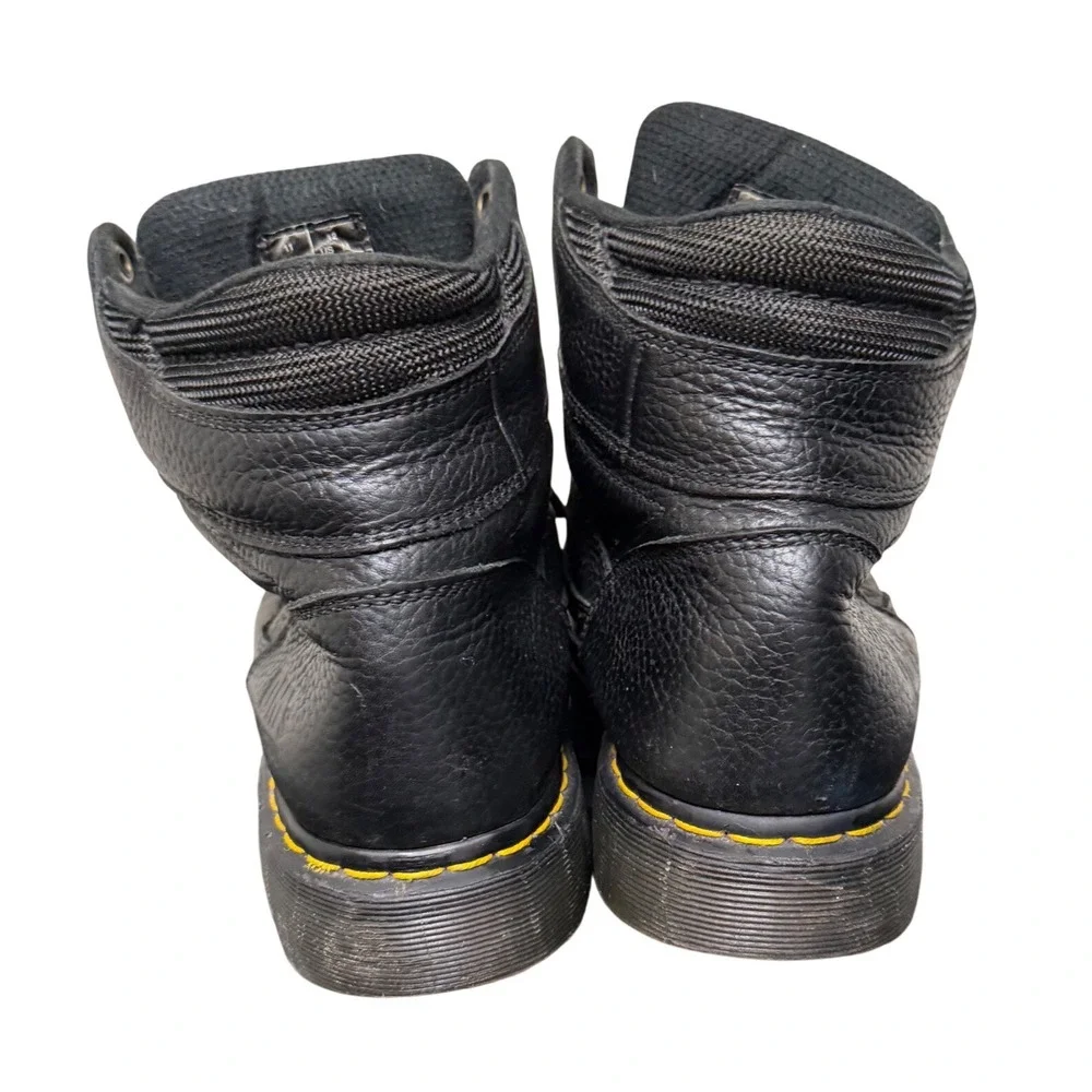 Dr. Martens Industrial Work Boots‎ Men 11 Black Pebbled Leather Lace Up Rugged